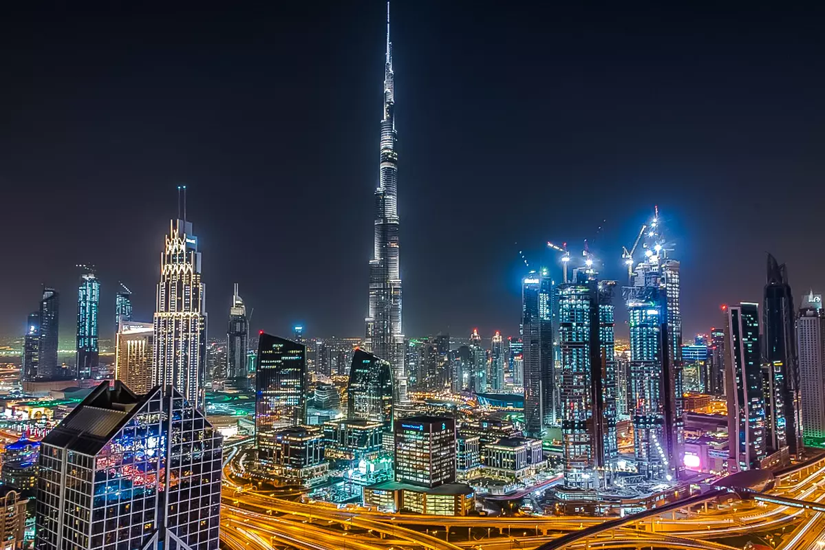 Sky Views Observatory panorama of Burj Khalifa