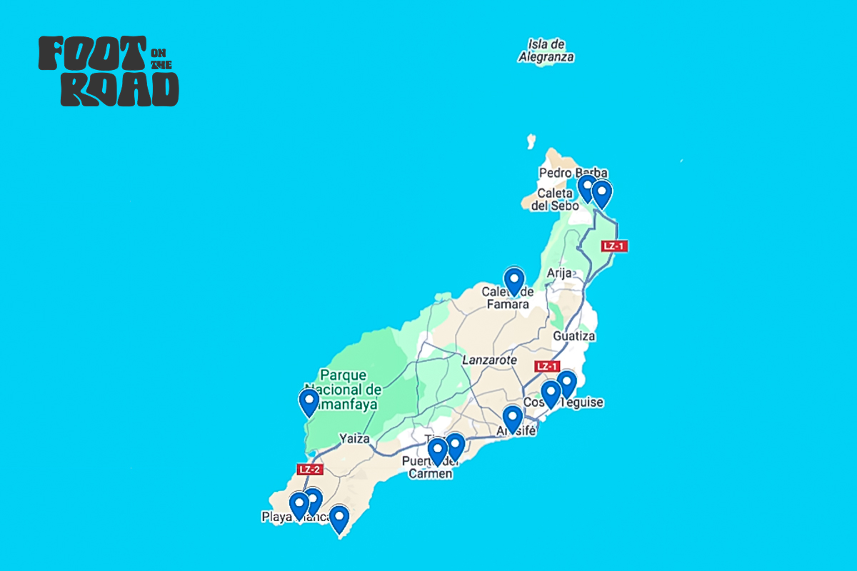 Open interactive beach map of Lanzarote