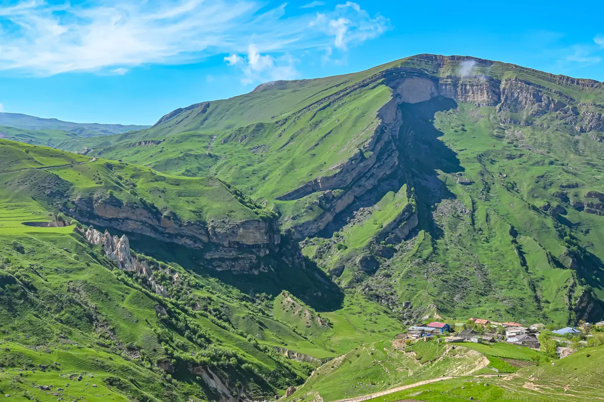 Dramatic cliffside view near Laza, looking over the valley below