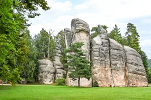 Sandstone rock formation in Adrspach, Czech Republic