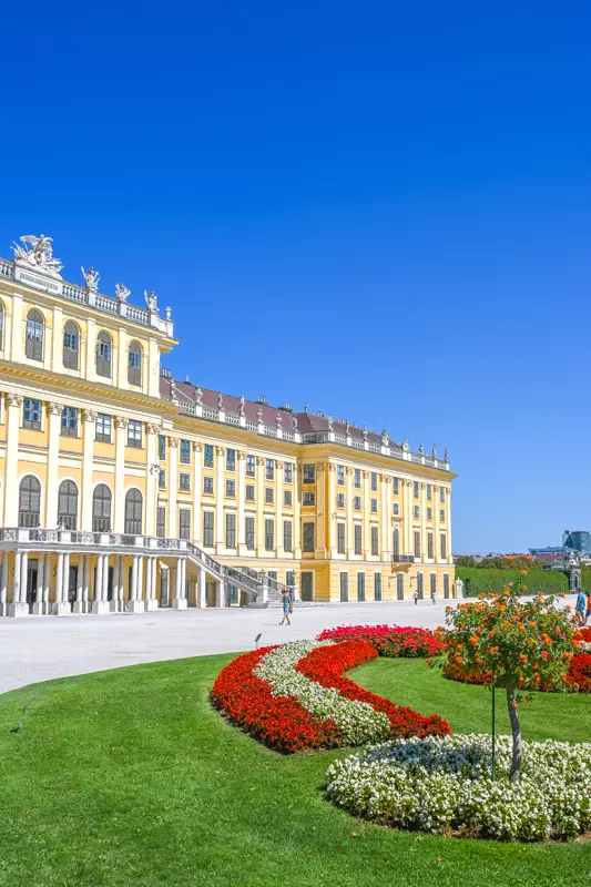 Schönbrunn Palace Vienna back side view with courtyard
