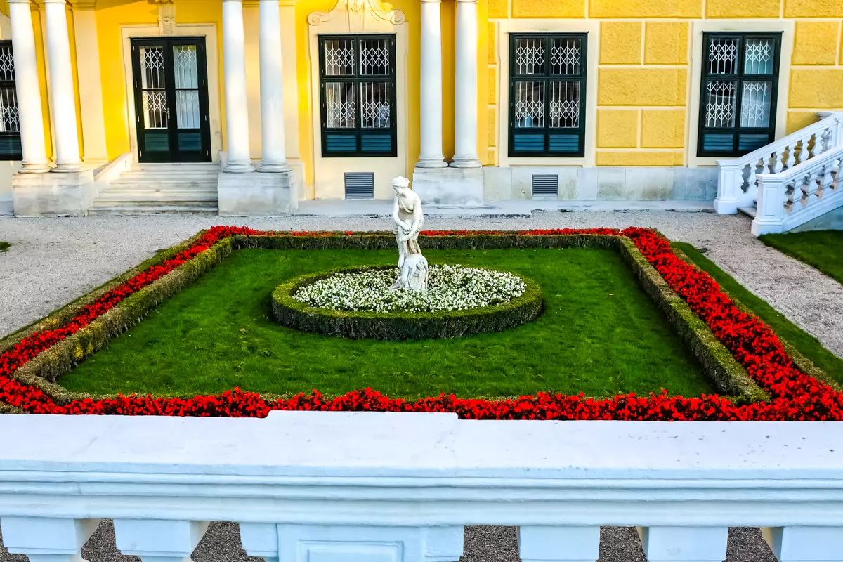 Schönbrunn Palace garden statue with ornate details