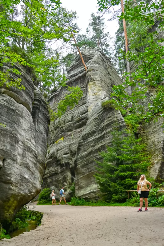 Natural sandstone arches in Adrspach Rock City