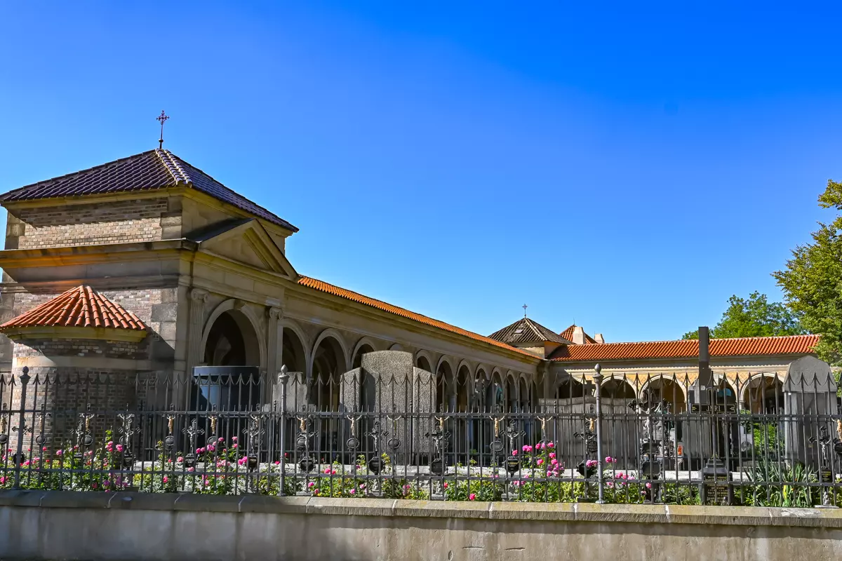 Historic tombstones and monuments in Vysehrad Cemetery