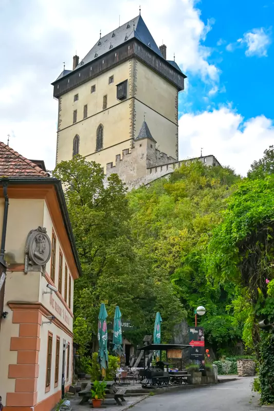 View of Karlštejn Castle from the street