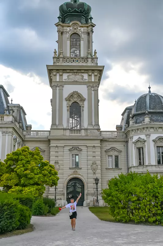 Front view of Festetics Palace in Keszthely, Hungary
