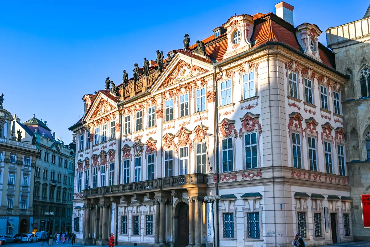 Kinský Palace in Prague, rococo-style building of the National Gallery