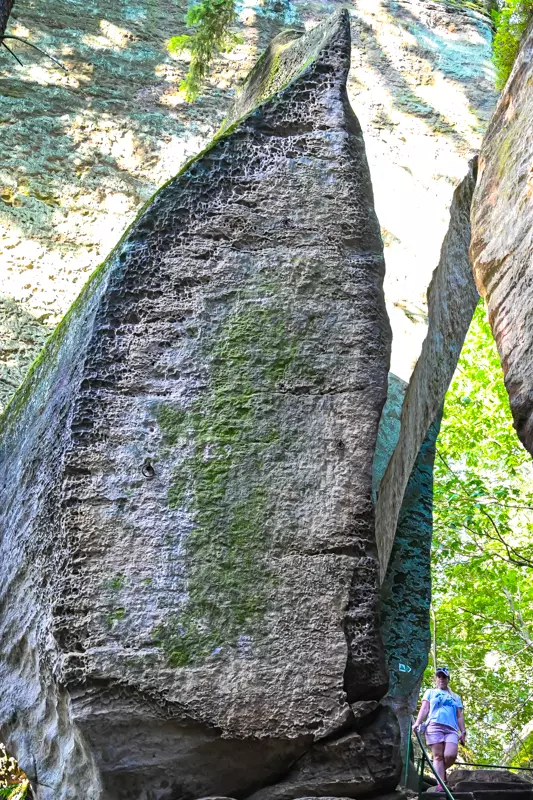 Prachov Rocks with prominent geometric stone in view