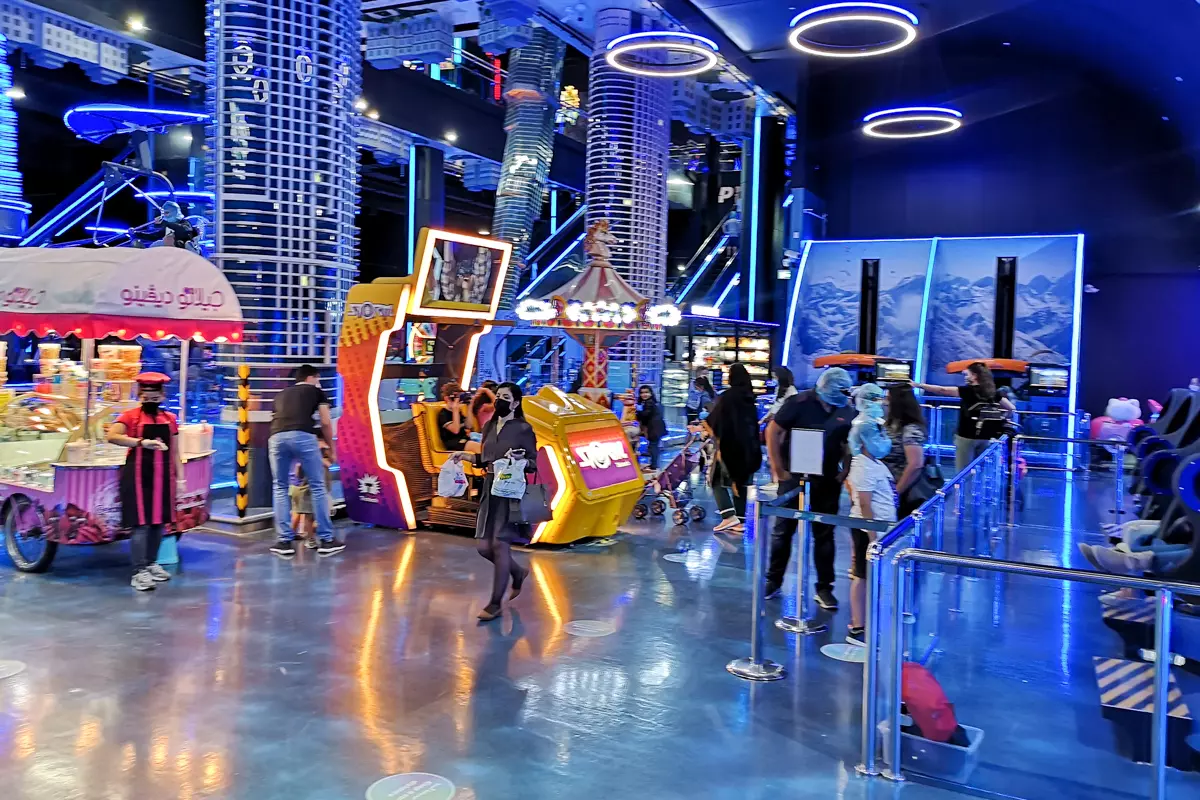 VR Park Dubai with families enjoying virtual reality attractions