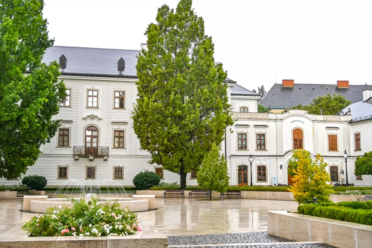 Eger Archbishop’s Palace surrounded by gardens and classical architecture