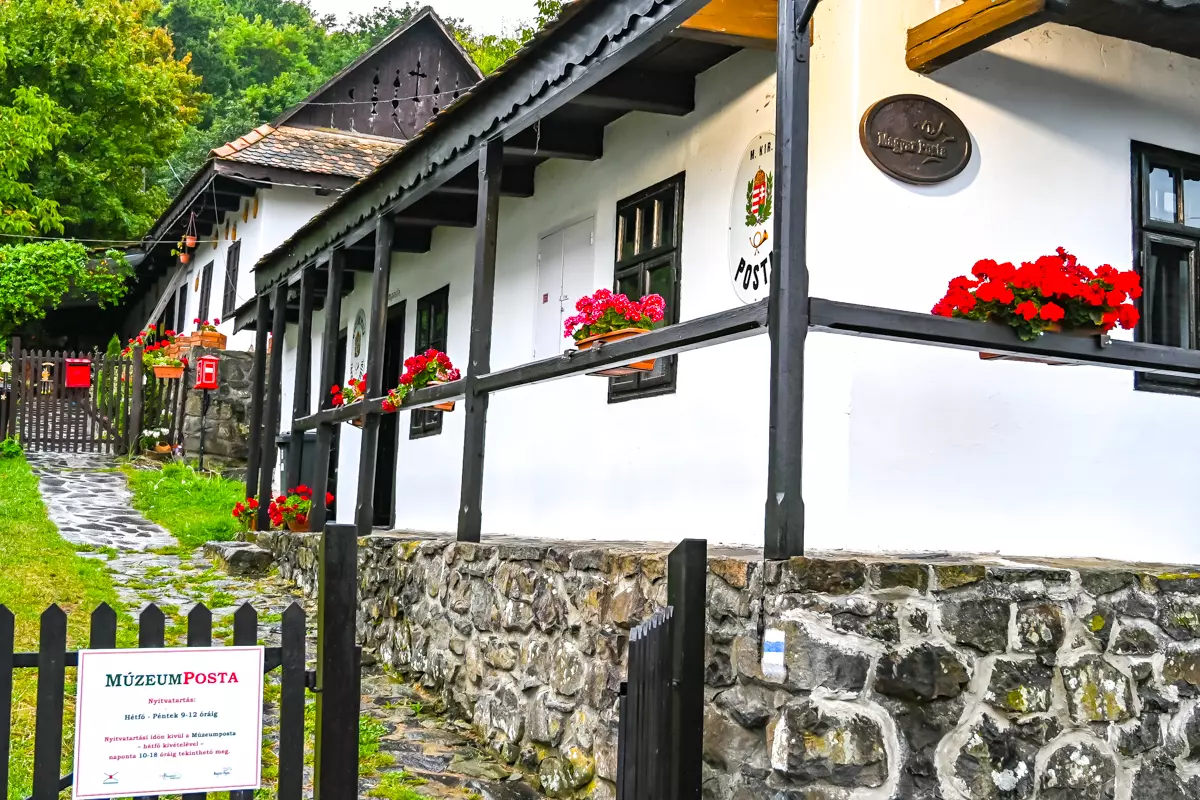 Exterior of the Postal Museum in Hollókő, a UNESCO World Heritage village.