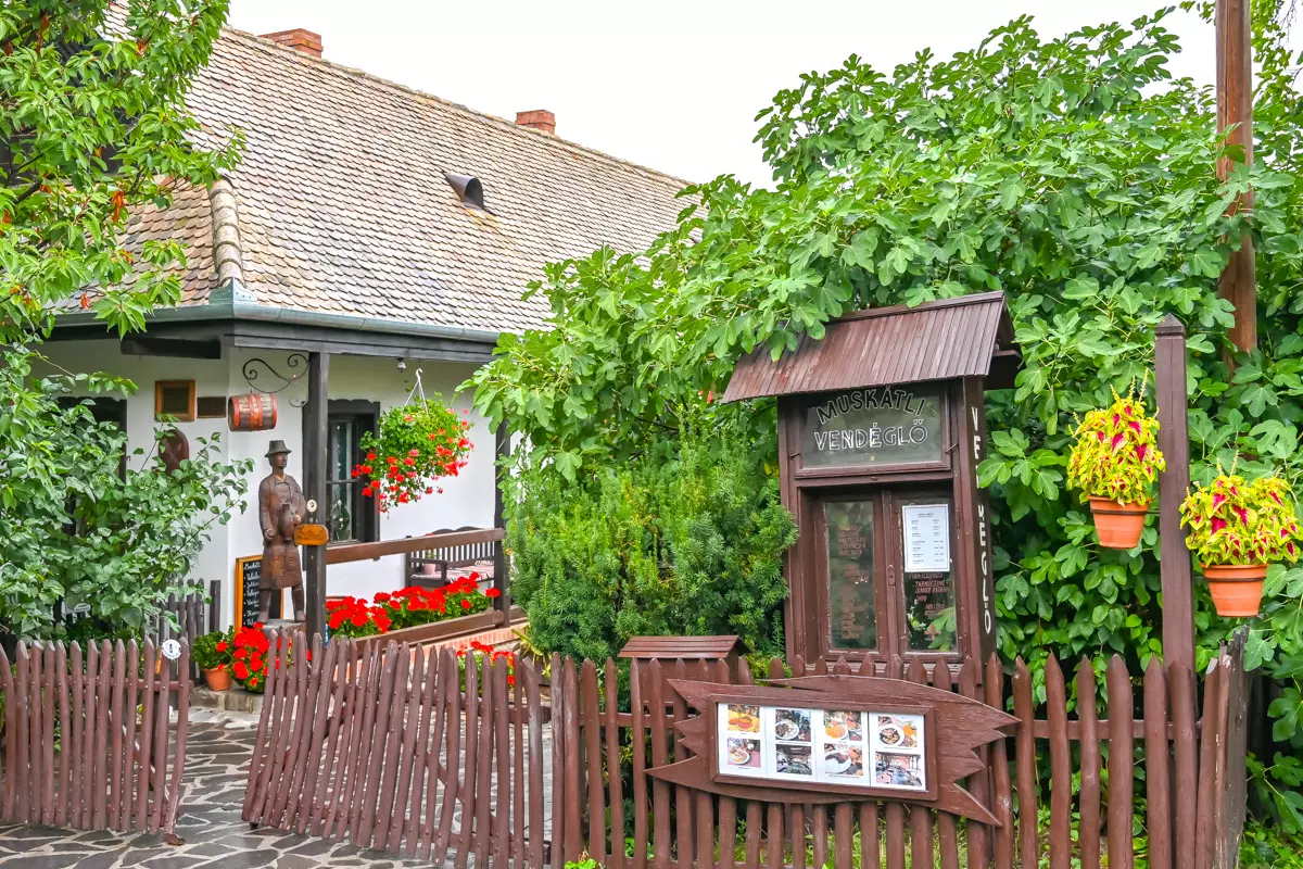 Traditional Hungarian restaurant in Hollókő village.