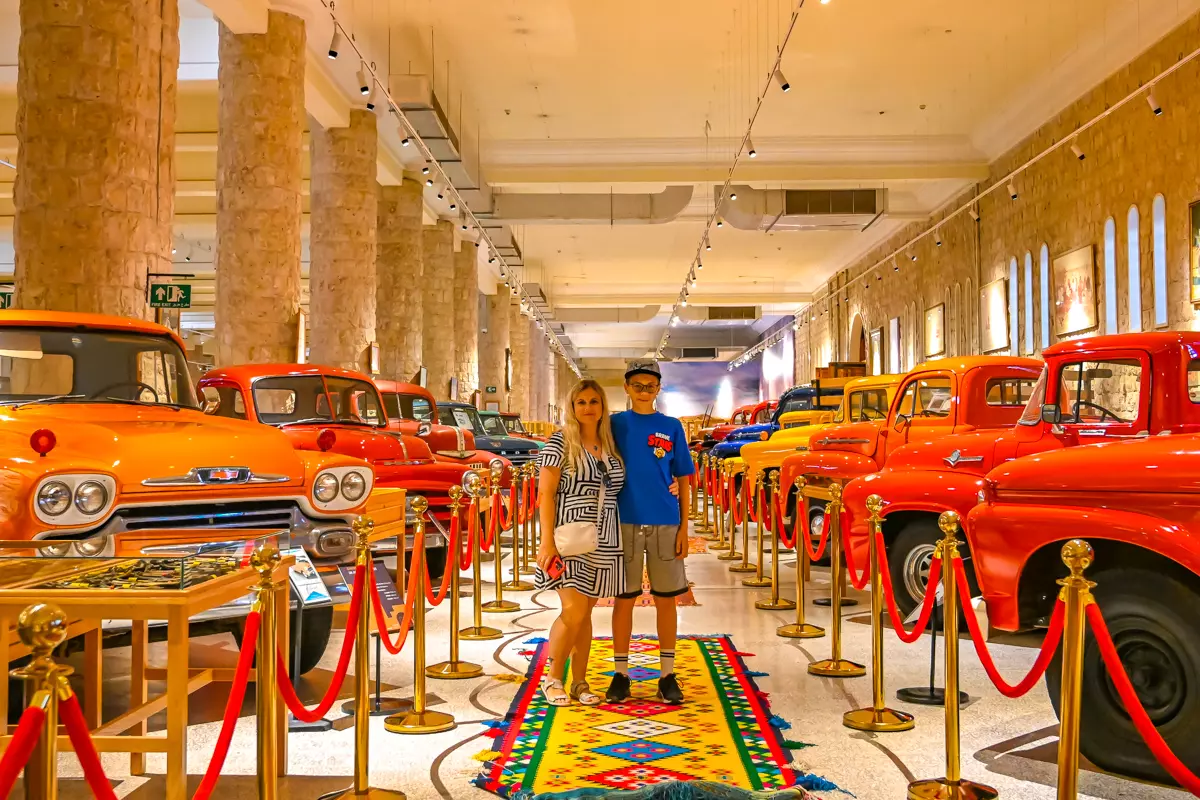 Classic vintage cars on display at the Sheikh Faisal Museum